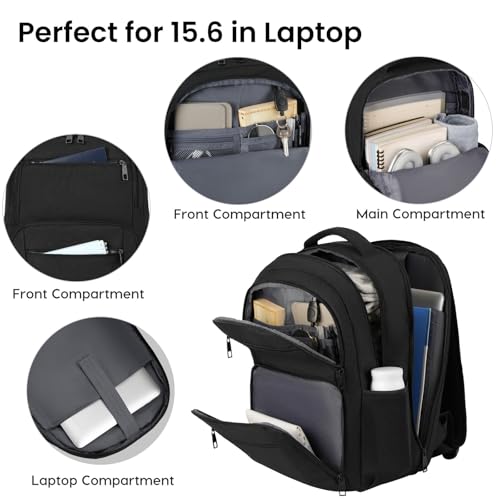 BIKROD Backpack for Men, TSA Travel Backpack, College Backpacks Water Resistant Back Pack, Business Anti Theft Durable Computer Bag Gifts Fits 17.3 Inch Laptop, Grey - color: Black, size: 17.3 Inch