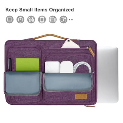 MOSISO 360 Protective Laptop Case 13.3 inch, 13-13.3 inch Laptop Sleeve | Compatible with MacBook Air/Pro 13 / Pro 14,HP Dell Acer ASUS, Side Open Carrying Case with 4 Zipper Pockets,Argyle Purple - color: Argyle Purple, size: 13.3 inch