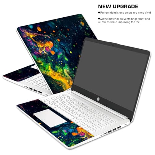 Laptop Skin Decal HP 14" - Hippie, Laptop Cover Sticker, No Cutting Required, No Bubble, Waterproof, Scratch Resistant - Including Wide Screen and Wrist Pad - size: 14 inch