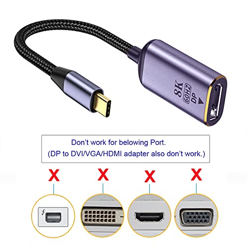 USB4 USB-C Type-C Source to Displayport DP Female Cable Display 8K 60HZ UHD 4K Monitor Displays - style: USB-C to DP