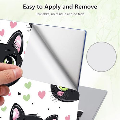 Laptop Skin Sticker Decal, Universal Reusable Vinyl Laptop Cover for 12" 13" 13.3" 14" 15" 15.4" 15.6" Notebook PC, Waterproof Scratch-Resistant with 2 Wrist Pads, Easy to Apply & Remove,Cute Cat - color: Cute Cat