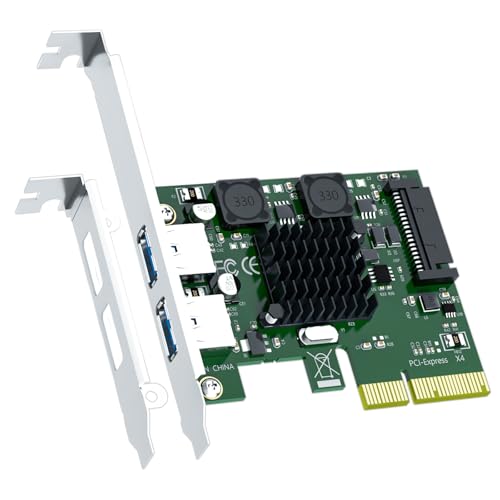 U3142A 2-Port 10Gb PCIe USB Expansion Card, 2 USB-A Ports (USB 3.2 Gen 2), PCIE X4 Interface, Compatible with Windows/Linux/macOS