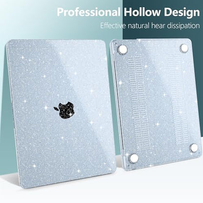 Clear Glitter Case for MacBook Air 15 Inch M5 M4 M3 M2 (2026-2023) A3448 A3241 A3114 A2941, Protective Hard Shell Cover Compatible with Touch ID & Liquid Retina Display - Star Sky Blue - color: Star Sky Blue