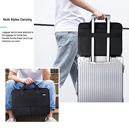 LANDICI Laptop Bag Carrying Case 15.6 Inch with Shoulder Strap, Slim Waterproof Computer Sleeve Cover Compatible with MacBook Pro 15/16, 15-16 Inch HP Acer Dell Lenovo ASUS Laptop, Black - color: Black, size: 14-15.6 Inch
