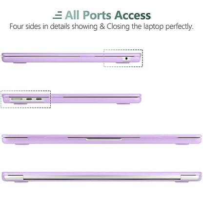 DONGKE Compatible with MacBook Air 13 inch Case M5 M4 M3 M2 2026 2025 2024-2022 A3449 A3240 A3113 A2681, Plastic Hard Shell & Keyboard Cover for MacBook Air 13.6 inch, Matte Purple - color: Matte Purple
