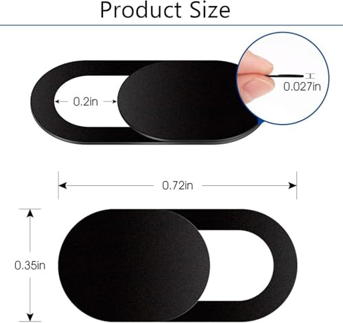 Webcam Cover Slide（6PCS - 0.027in Ultra Thin Camera Privacy Cover for Laptop, Desktop, PC, MacBook Pro, iMac, Mac mini, Smartphone - Strong Adhesive, (3White+3Black)-Protect Your Privacy & Security