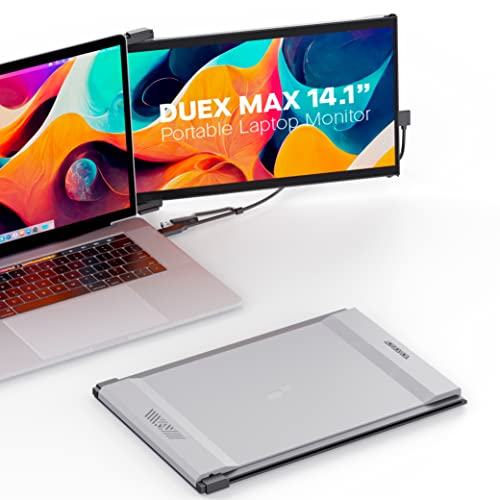 Mobile Pixels Duex Max Portable Monitor, The On-The-Go Dual-Screen Laptop Monitor, 14.1" Full HD IPS Display, USB A/Type-C, Plug and Play, Sleek Design - color: Duex Max - 14.1 inch