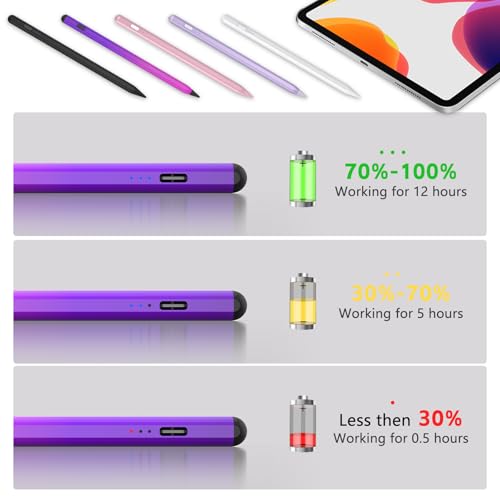 TaIYanG iPad Stylus Pen for iPad 2018-2026, Palm Rejection, Fast Charging | Tilt Sensitivity, for iPad Pencil A16 /10/9/8/7/6, Pro 11/13" (M5/M4),Air M4/M3/M2/5/4, Pro 11/12.9",Mini 6/5,Gradient Purple - color: Gradient Purple