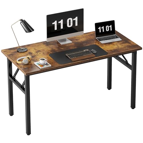 Need 47 inches Computer Desk Office Desk Folding Table with BIFMA Certification Computer Table Workstation, Rustic Brown AC5FB-120 | No-Assembly, Sturdy Foldable Desk for Home Office, Bedroom, Dorm Room, Student Study, Collapsible, Wide, Easy Storage - co