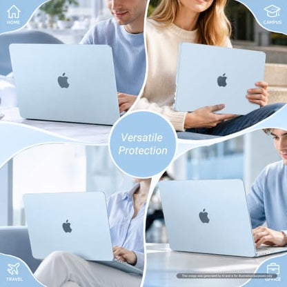 MOSISO Compatible with MacBook Pro 14 inch Case M5 M4 M3 M2 M1 2026-2021 | Ultra-Thin Seamlessly Closes Crack-Resistant Protective Hard Matte Shell&Keyboard Cover, Sky Blue Clear - color: Sky Blue Clear