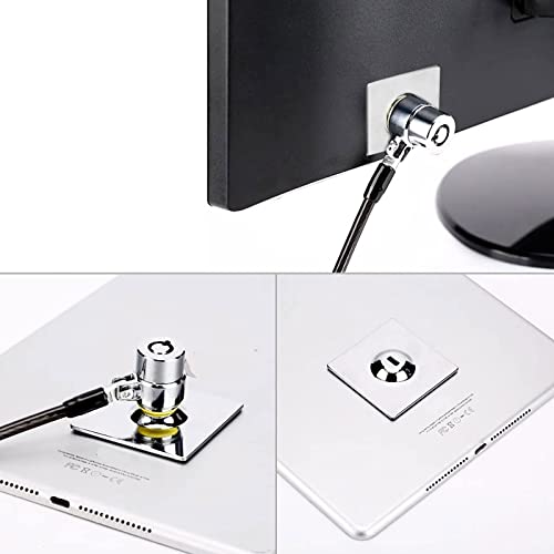Laptop Cable Lock Hardware Security Cable Lock Anti Theft Combination Lock for iPad Tablet Laptop MacBook and All Other Notebooks and Tablets - color: Square silver 2pcs