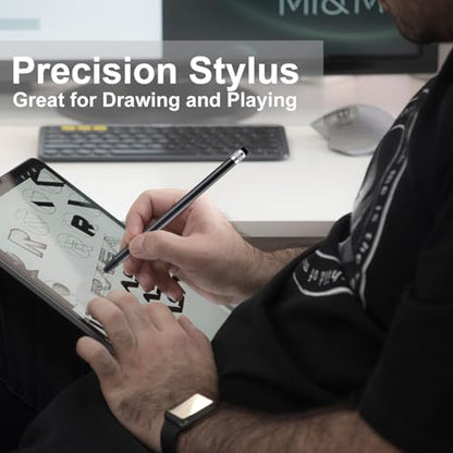 12Pcs Black Stylus Pen for Touchscreen, 2-in-1 Stylus Pen for iPad | High Precision & Sensitivity, Aluminum Body, Suitable for iPad iPhone Android Smartphone Tablet Switch and All Touch Screens - color: 12 Black
