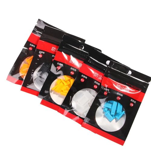 13Pcs/Set Protective Silicone USB RJ45 Port HDMI Interface Cover Anti-Dust Plug Dust Stopper Computer Accessories Dustproof Cover(Transparent) - color: transparent