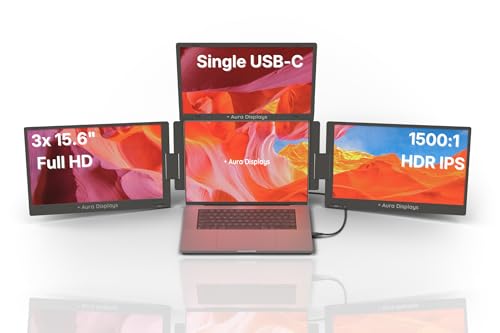 | Triple Boost Pro 15.6" | Portable Monitor Extender | Full Aluminum | Quad Screens | 3x 15.6 FHD 1080P HDR IPS | USB-C & USB-A | Compatible Laptops 11"-18" Windows MacOS - size: 3x 15.6" Full HD