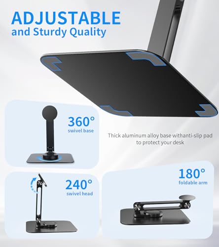 Adjustable Portable Magnetic Monitor/iPhone/Tablet Stand Magnetic Quick-Release - Foldable 10.1 10.5 11 11.6 12 12.5 15.6 17 17.3 18 18.5 inch Portable Monitor iPad Air mini Pro Samsung POS, Kindle