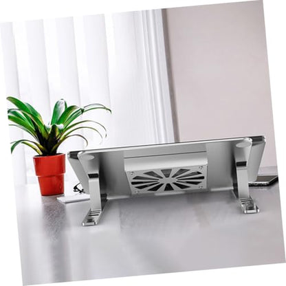 BESPORTBLE Aluminum Alloy Laptop Cooler Stand with RGB LED Fan Adjustable Height USB Cooling Pad for Gaming Laptops and Notebooks Silver