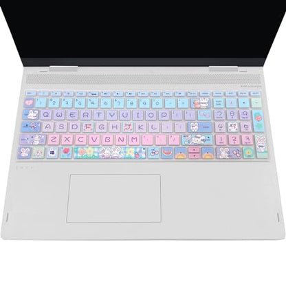Keyboard Cover for HP Envy x360 15m-bp/bq /2020 2019 HP Pavilion 15/ HP Pavilion x360 15.6” Series/HP Envy 17 17.3" Series/HP Laptop 15t 17t 17-ca0011nr 17-by0040nr, Cute Bunny - color: Cute Bunny
