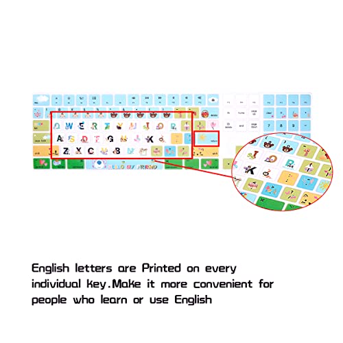 HRH Cartoon Animal World Silicone Keyboard Cover Keypad Skin for Magic Keyboard with Numeric Keypad A1843 MQ052LL/A Released in 2017/2018 (US Layout) - color: Z-Cartoon animal world