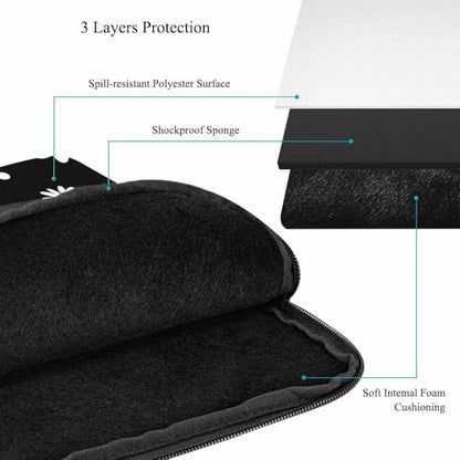 Laptop Sleeve Bag 15.4 15.6 Inch,White Daisy Tiny Flowers Floral Black Protective Polyester Computer Cases Laptop Cover Briefcase Bag Tablet Travel Cover - color: LPS-020