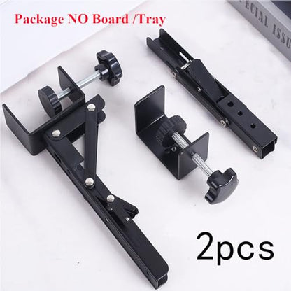 Under Desk Keyboard Tray Support Bracket Adjustable Desktop Extension Board Stand Clamp-on Keyboard Holder Arm Rest Tray Extension Plate Support Rack for Desk, NO Board/Tray, 1 Set (Style02) - style: Style02