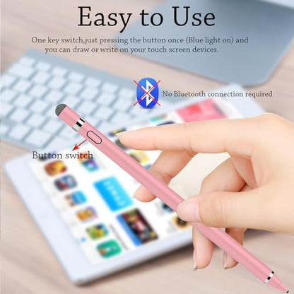 CMARS Active Stylus Pen for Touchscreen, Rechargeable Universal Pencil for iPad, Digital Fine Point Tablet Pens Compatible with Android/iPhone/iPad mini/Pro/Air/Samsung and More Tablet/Phone - Pink - color: Pink
