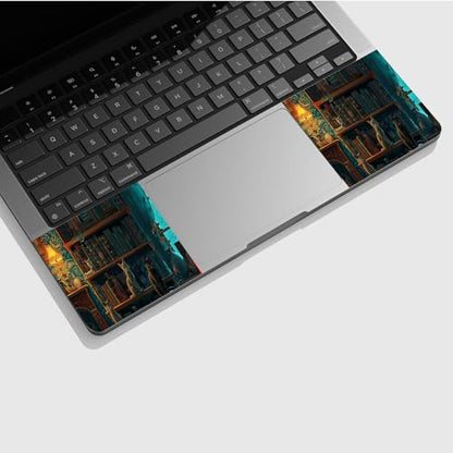 Universal Laptop Skin Sticker with 2 Wrist Pad Skins, Waterproof Scratch Resistant Vinyl Laptop Cover Decal, Cut to Fit for 11–15.6 Inch MacBook HP Dell Lenovo, Cat Library - color: Cat Library
