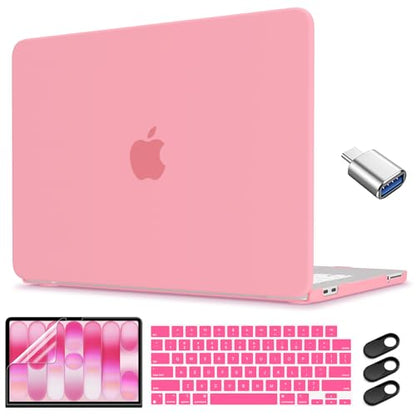 CISSOOK for MacBook Neo Case 13 inch 2026 Pink A3404 with A18 Pro Chip | 5in1 Set Hard Shell Case, A18 Pro Chip, Keyboard Cover, Screen Protector, Scratch Resistant, Ultra-Thin, for Office & Travel - color: Matte Pink