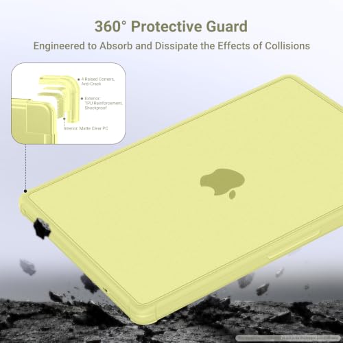 MOSISO Compatible with MacBook Neo Case 13 inch 2026 A3404 A18 Pro Chip | Anti-Cracking Cover Matte Finish Seamlessly Closes Protective Hard Shell Case Cover with TPU Bumper, Citrus - color: Citrus