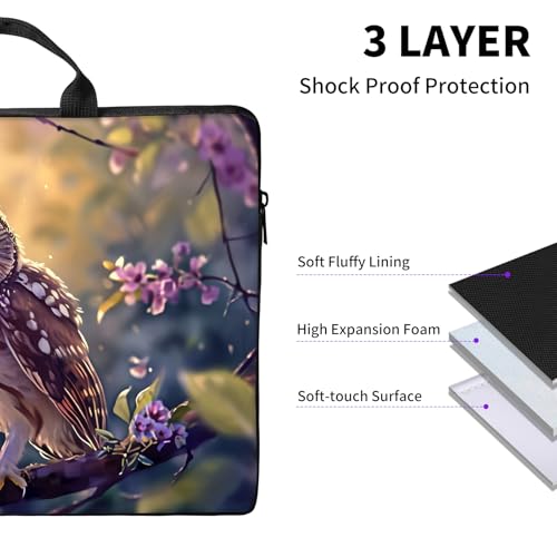 Laptop Bag,14 15 15.6 inch Laptop Case Sleeve,Computer Sleeve with Handle for Women Men,Carrying Case for MacBook,Dell,Lenovo,Notebook Computer,Cute Owl Purple - color: Cute Owl Purple
