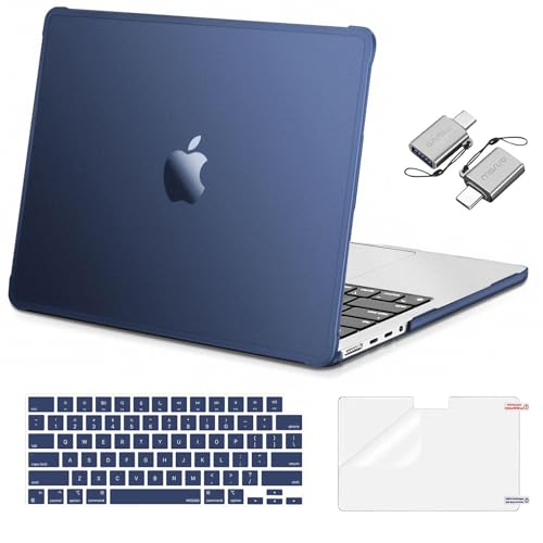 MOSISO Compatible with MacBook Pro 14 inch Case M5 M4 M3 M2 M1 2026-2021 | 4 in 1 Kit Crack-Resistant Reinforced Corners Shell, A3427 A3426 A3434 A3112 A3185 A3401 A2918 A2992 A2779 A2442, Midnight - color: Midnight