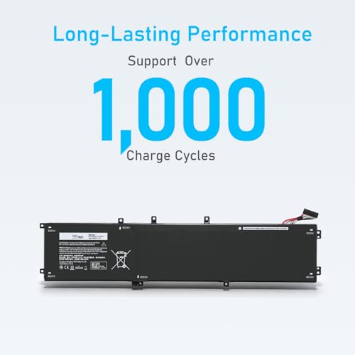 Upgraded 6GTPY Battery for Dell XPS 15 9570 7590 9560 | Fit for Precision 5520 5530 5540 5510 Vostro 7500 5041C 5XJ28, and More - size: 13*2.8*0.5inch 6GTPY