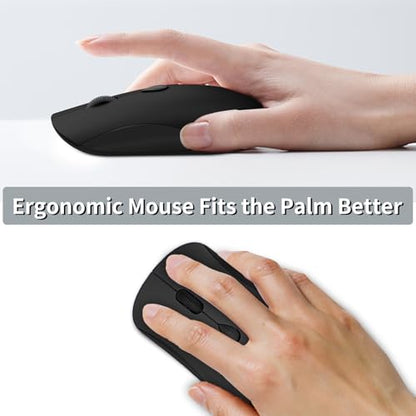 Slim Silent 2.4G Wireless Optical Mouse, Orange | Compatible MacBook, Chromebook, Laptop, PC; Quiet Click, 2400 DPI, Mini USB Receiver, Travel Portable Design - color: Black