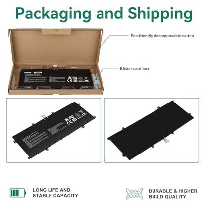 TREE.NB 67Wh C41N1904 Battery Replacement for ASUS ZenBook 14 UX425 UX425UA UX425EA UX425JA 13 UX325EA UX325JA UM325SA UX363EA UX363JA Flip S UX371 UX393 UX393EA UX371EA S14 S435 - size: 10.79x4.53x0.2inch C41N1904