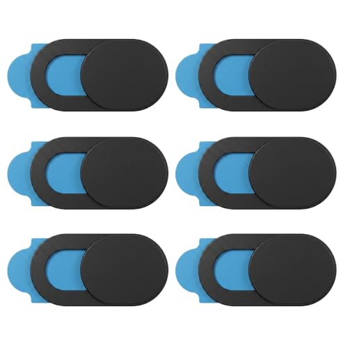 3/6 Pack Webcam Cover Slide for Laptop, Tablet, Mobile Phone - 0.02 Inch Ultra-Thin, Anti-peep Lens, Sliding Blocker (Black,6 PCS) - color: Black, size: 6 PCS