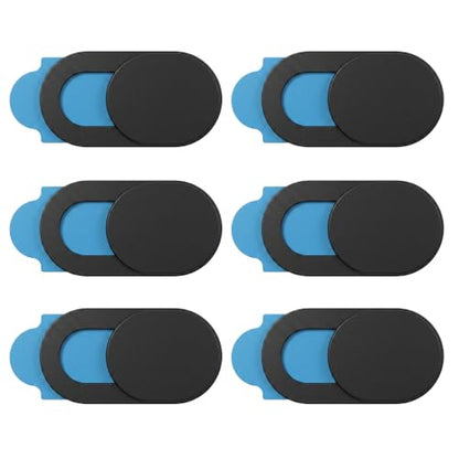 3/6 Pack Webcam Cover Slide for Laptop, Tablet, Mobile Phone - 0.02 Inch Ultra-Thin, Anti-peep Lens, Sliding Blocker (Black,6 PCS) - color: Black, size: 6 PCS
