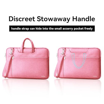 Ferkurn Laptop Case Bag Women Men Computer Sleeve with Shoulder Compatible with HP/Inspiron/Thinkpad/Vivobook/MSI/Surface, 15.6 inch, Pink - color: Blush Pink, size: 15.6 inch