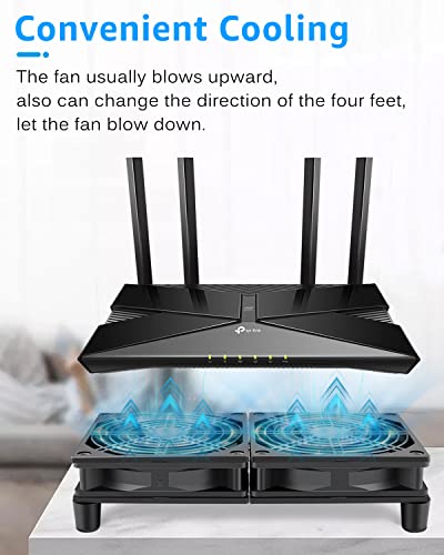 GDSTIME 240mm Router Fan Cooler with L/M/H Speed Control DC 5V USB Powered | Quiet Dual 120mm USB Computer Fan, for Router, Modem, Receiver, DVR, PlayStation, Xbox, Amplifier, Laptop, AV Cabinet Cooling