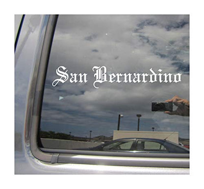- San Bernardino - California City County Old English Letters Car Truck Van Moped Helmet Hard Hat Auto Automotive Craft Cup Laptop Vinyl Decal Bumper Window Wall Sticker 18016