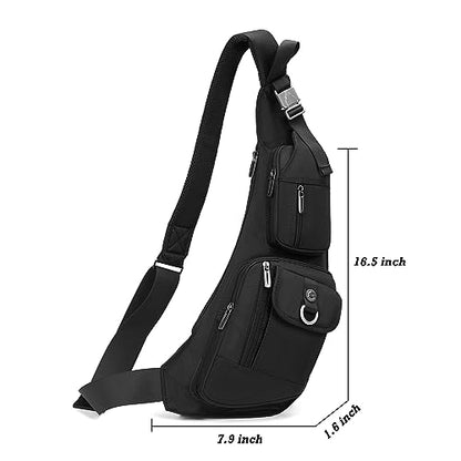 NICGID Sling Bag Chest Shoulder Backpack Crossbody Bags Casual Daypack for Men Women (Black-014) - color: Black-014