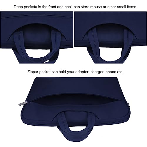 Arvok 17 17.3 Inch Water-Resistant Canvas Fabric Laptop Sleeve with Handle&Zipper Pocket/Notebook Computer Case/Ultrabook Carrying Bag for HP/Dell/A sus/Acer/Samsung, Black - color: Dark Blue, size: 17 inch