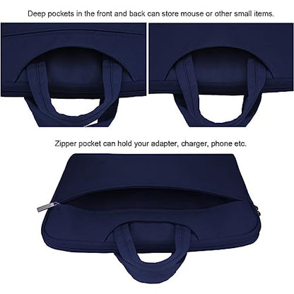 Arvok 17 17.3 Inch Water-Resistant Canvas Fabric Laptop Sleeve with Handle&Zipper Pocket/Notebook Computer Case/Ultrabook Carrying Bag for HP/Dell/A sus/Acer/Samsung, Black - color: Dark Blue, size: 17 inch