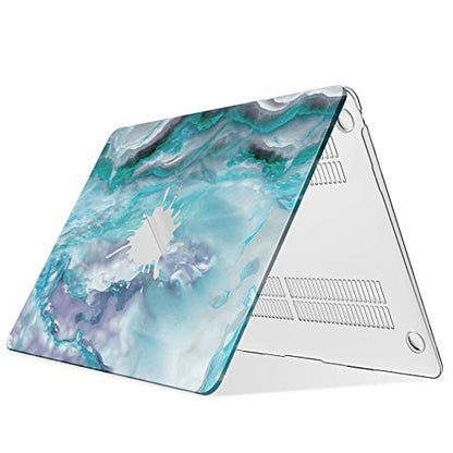 IBENZER Compatible with 2022 2021 2020 MacBook Air 13 inch case M1 A2337 A2179 A1932, Plastic Hard Shell Case for Mac Air 13 Retina Display with Touch ID, Blue Marbel, MAD-T13BLMB - color: Blue Marble