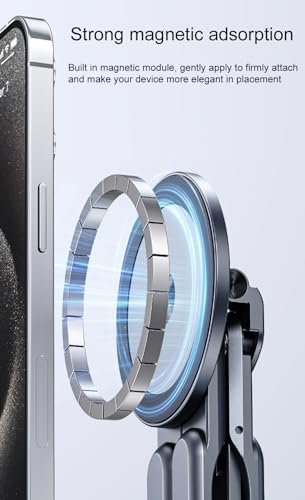 Multi-Purpose Portable Magnetic Stand, Suitable for Smartphones, Pad，Laptop， AluminumAlloy Material,Suitable fortraveling, Official Working and Leisure, and Home Entertainment (E05-gray)