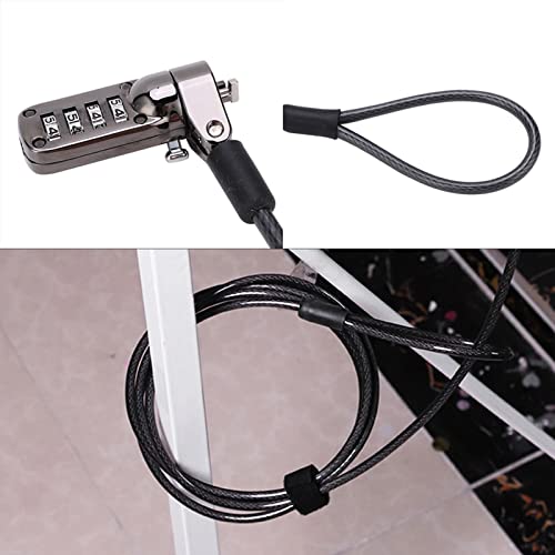 Laptop Cable Lock, Combination Steel Security Cord | Anti Theft Adjustable Strap, Notebooks Projectors Compatible, Office Travel Safe, Physical Deterrent, Hardware Attachment