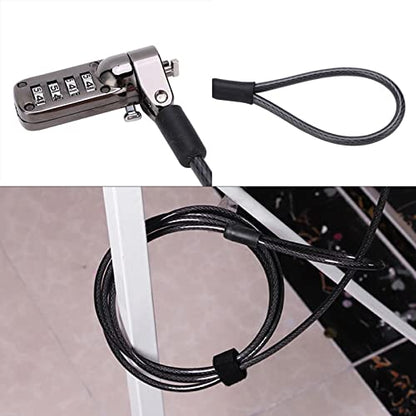 Laptop Cable Lock, Combination Steel Security Cord | Anti Theft Adjustable Strap, Notebooks Projectors Compatible, Office Travel Safe, Physical Deterrent, Hardware Attachment