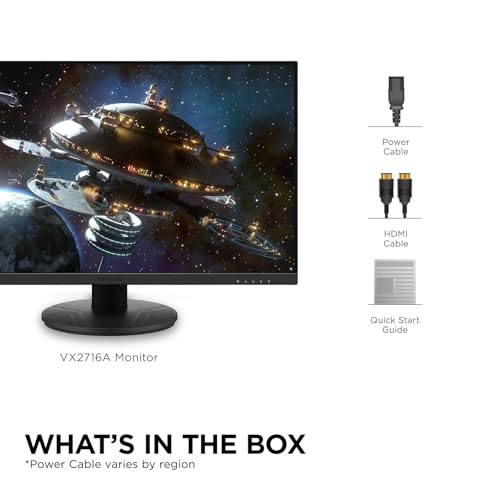 ViewSonic VX2716A 27 Inch 1080p Gaming Monitor, IPS Display with 120Hz and 1ms for Smooth Home Entertainment, DisplayPort, USB-C, and HDMI Inputs - size: 27-Inch