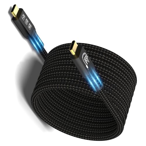 USB C Cable 3.2 Gen 2X2 20Gbps, Type C 4K@60Hz UHD Video 5A/240W PD3.1 Fast Charge with E-Marker Compatible with Thunderbolt 3/4 MacBook Pro Samsung Galaxy Pixel Dell Monitor etc (USB C 20G 100W 6M) - size: USB C 20G 100W 6M