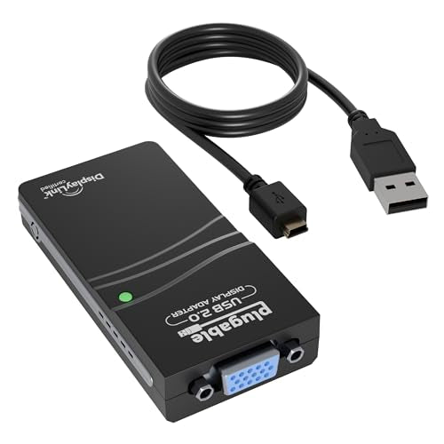 Plugable USB 2.0 to VGA Video Graphics Adapter for Multiple Monitors up to 1920x1080 Supports Windows 11,10, 8.1, 7, XP, Mac, and ChromeOS - size: 1920x1080 VGA