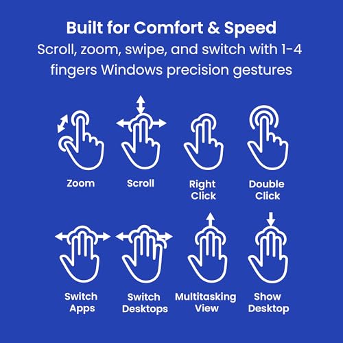 Contour Touch: Wireless Bluetooth Ergonomic Touchpad for Windows 10 & 11, Multi Touch & High Precision Glass Trackpad, Click Anywhere, 4 Programmable Shortcut Keys, Full Size Wrist Rest | Contour Touch: Wireless Bluetooth Ergonomic Touchpad for Windows 11