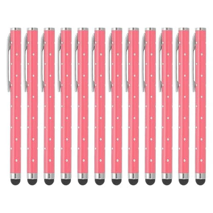 PATIKIL Stylus Pens for Touch Screens, 12 Pcs High Precision Universal Bling Stylus Crystal Metal Capacitive Pen for Touch Screen Devices Phone Tablets Laptop, Pink - color: Pink